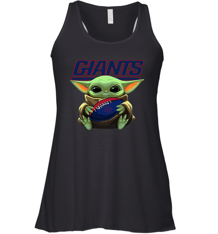 Baby Yoda Loves The New York Giants Star Wars Baby Yoda Hugs Giants NFL Womens Racerback Tank Top Womens Racerback Tank Top / Black / XS Womens Racerback Tank Top - VeigarTee