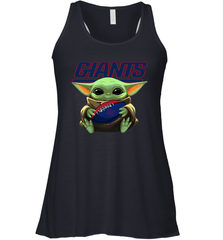 Baby Yoda Loves The New York Giants Star Wars Baby Yoda Hugs Giants NFL Womens Racerback Tank Top Womens Racerback Tank Top - VeigarTee