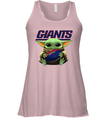 Baby Yoda Loves The New York Giants Star Wars Baby Yoda Hugs Giants NFL Womens Racerback Tank Top Womens Racerback Tank Top - VeigarTee