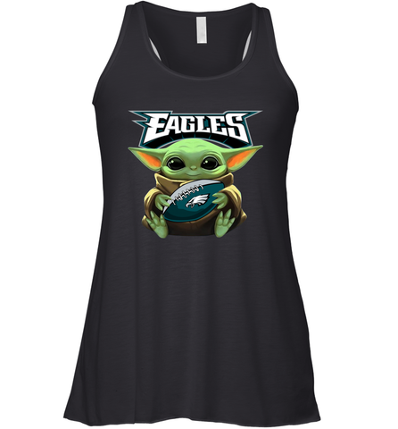 Baby Yoda Loves The Philadelphia Eagles Star Wars Baby Yoda Hugs Eagles NFL Womens Racerback Tank Top Womens Racerback Tank Top / Black / XS Womens Racerback Tank Top - VeigarTee