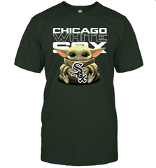 Baby Yoda Hugs Loves The Chicago White Sox Baseball Mens T-Shirt Mens T-Shirt - VeigarTee