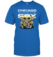 Baby Yoda Hugs Loves The Chicago White Sox Baseball Mens T-Shirt Mens T-Shirt - VeigarTee