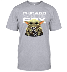 Baby Yoda Hugs Loves The Chicago White Sox Baseball Mens T-Shirt Mens T-Shirt - VeigarTee