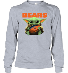 Baby Yoda Loves The Chicago Bears Star Wars Baby Yoda Hugs Bears NFL Adult Long Sleeve T-Shirt Adult Long Sleeve T-Shirt - VeigarTee