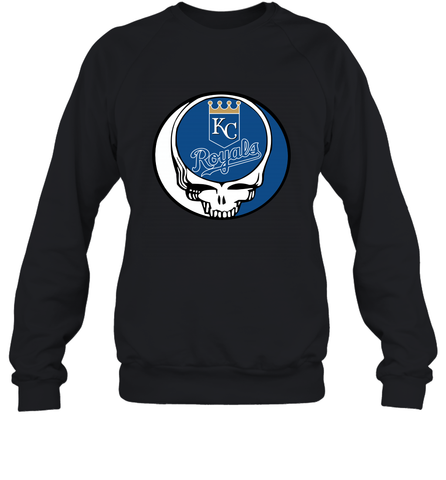 Kansas City Royals Grateful Dead Steal Your Face Baseball Adult Sweatshirt Adult Sweatshirt / Black / S Adult Sweatshirt - VeigarTee