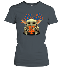 Baby Yoda Hugs Loves The New York Mets Baseball Womens T-Shirt Womens T-Shirt - VeigarTee