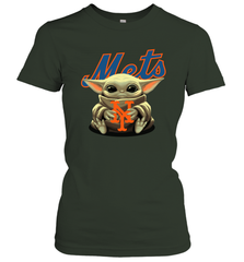 Baby Yoda Hugs Loves The New York Mets Baseball Womens T-Shirt Womens T-Shirt - VeigarTee