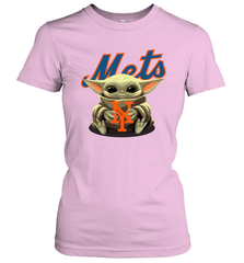 Baby Yoda Hugs Loves The New York Mets Baseball Womens T-Shirt Womens T-Shirt - VeigarTee