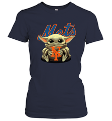 Baby Yoda Hugs Loves The New York Mets Baseball Womens T-Shirt Womens T-Shirt - VeigarTee
