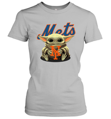 Baby Yoda Hugs Loves The New York Mets Baseball Womens T-Shirt Womens T-Shirt - VeigarTee