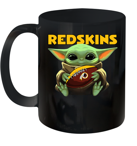 Baby Yoda Loves The Washington Redskins Star Wars Baby Yoda Hugs Redskins NFL Ceramic Mug 11oz Ceramic Mug 11oz / Black / 11oz Ceramic Mug 11oz - VeigarTee