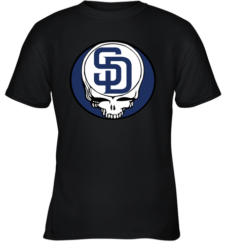 San Diego Padres Grateful Dead Steal Your Face Baseball Youth T-Shirt Youth T-Shirt / Black / XS Youth T-Shirt - VeigarTee