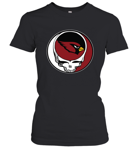 Arizona Cardinals Grateful Dead Steal Your Face NFL Football Womens T-Shirt Womens T-Shirt / Black / XS Womens T-Shirt - VeigarTee