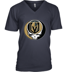 Vegas Golden Knights Grateful Dead Steal Your Face Hockey NHL Mens V-Neck T-Shirt