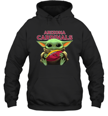 Baby Yoda Loves The Arizona Cardinals Star Wars Baby Yoda Hugs Cardinals NFL Adult Hoodie Sweatshirt Adult Hoodie Sweatshirt - VeigarTee