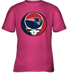 New England Patriots Grateful Dead Steal Your Face NFL Football Youth T-Shirt Youth T-Shirt - VeigarTee