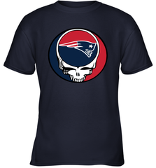 New England Patriots Grateful Dead Steal Your Face NFL Football Youth T-Shirt Youth T-Shirt - VeigarTee