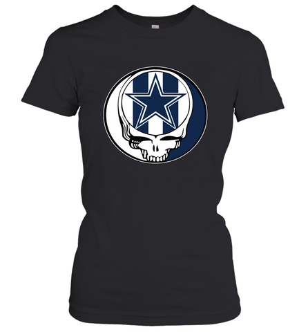 Dallas Cowboys Grateful Dead Steal Your Face NFL Football Womens T-Shirt Womens T-Shirt / Black / XS Womens T-Shirt - VeigarTee