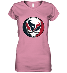 Houston Texans Grateful Dead Steal Your Face NFL Football Womens V-Neck T-Shirt Womens V-Neck T-Shirt - VeigarTee