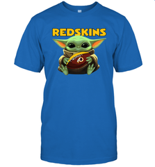 Baby Yoda Loves The Washington Redskins Star Wars Baby Yoda Hugs Redskins NFL Mens T-Shirt Mens T-Shirt - VeigarTee