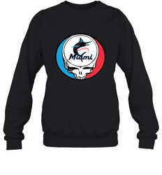 Miami Marlins Grateful Dead Steal Your Face Baseball Adult Sweatshirt