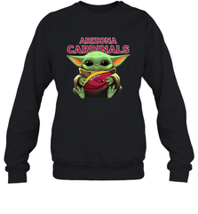 Baby Yoda Loves The Arizona Cardinals Star Wars Baby Yoda Hugs Cardinals NFL Adult Sweatshirt Adult Sweatshirt - VeigarTee