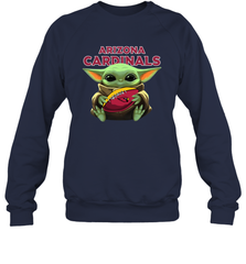 Baby Yoda Loves The Arizona Cardinals Star Wars Baby Yoda Hugs Cardinals NFL Adult Sweatshirt Adult Sweatshirt - VeigarTee
