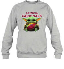 Baby Yoda Loves The Arizona Cardinals Star Wars Baby Yoda Hugs Cardinals NFL Adult Sweatshirt Adult Sweatshirt - VeigarTee