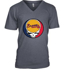 Atlanta Braves Grateful Dead Steal Your Face Baseball Mens V-Neck T-Shirt Mens V-Neck T-Shirt - VeigarTee