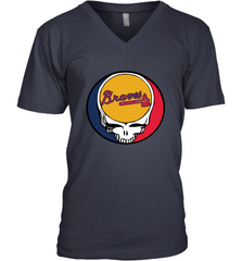 Atlanta Braves Grateful Dead Steal Your Face Baseball Mens V-Neck T-Shirt Mens V-Neck T-Shirt - VeigarTee