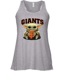 Baby Yoda Hugs Loves The San Francisco GiantsBaseball Womens Racerback Tank Top Womens Racerback Tank Top - VeigarTee