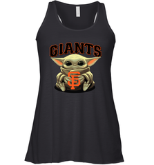 Baby Yoda Hugs Loves The San Francisco GiantsBaseball Womens Racerback Tank Top Womens Racerback Tank Top - VeigarTee