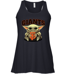 Baby Yoda Hugs Loves The San Francisco GiantsBaseball Womens Racerback Tank Top Womens Racerback Tank Top - VeigarTee