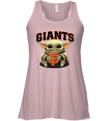 Baby Yoda Hugs Loves The San Francisco GiantsBaseball Womens Racerback Tank Top Womens Racerback Tank Top - VeigarTee