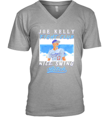 Joe Kelly Fight Club Nice Swing Bitch Dogers Baseball Club Mens V-Neck T-Shirt Mens V-Neck T-Shirt - VeigarTee