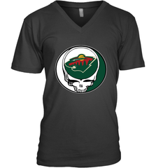 Minnesota Wild Grateful Dead Steal Your Face Hockey NHL Mens V-Neck T-Shirt Mens V-Neck T-Shirt - VeigarTee