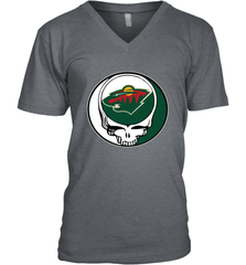 Minnesota Wild Grateful Dead Steal Your Face Hockey NHL Mens V-Neck T-Shirt Mens V-Neck T-Shirt - VeigarTee