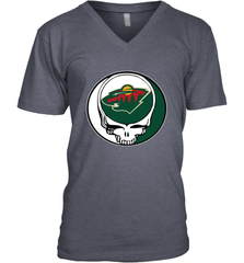 Minnesota Wild Grateful Dead Steal Your Face Hockey NHL Mens V-Neck T-Shirt Mens V-Neck T-Shirt - VeigarTee
