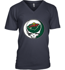 Minnesota Wild Grateful Dead Steal Your Face Hockey NHL Mens V-Neck T-Shirt Mens V-Neck T-Shirt - VeigarTee