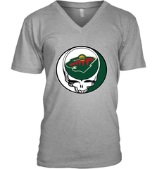 Minnesota Wild Grateful Dead Steal Your Face Hockey NHL Mens V-Neck T-Shirt Mens V-Neck T-Shirt - VeigarTee