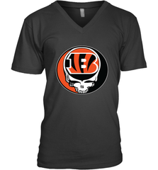 Cincinnati Bengals Grateful Dead Steal Your Face NFL Football Mens V-Neck T-Shirt Mens V-Neck T-Shirt - VeigarTee