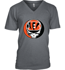 Cincinnati Bengals Grateful Dead Steal Your Face NFL Football Mens V-Neck T-Shirt Mens V-Neck T-Shirt - VeigarTee