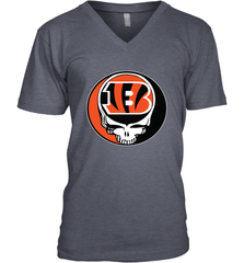 Cincinnati Bengals Grateful Dead Steal Your Face NFL Football Mens V-Neck T-Shirt Mens V-Neck T-Shirt - VeigarTee