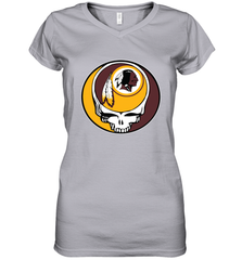Washington Redskins Grateful Dead Steal Your Face NFL Football Womens V-Neck T-Shirt Womens V-Neck T-Shirt - VeigarTee