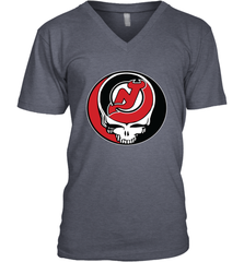New Jersey Devils Grateful Dead Steal Your Face Hockey NHL Mens V-Neck T-Shirt Mens V-Neck T-Shirt - VeigarTee