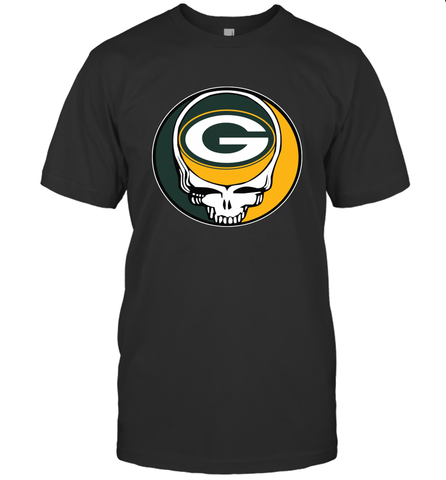 Green Bay Packers Grateful Dead Steal Your Face NFL Football Mens T-Shirt Mens T-Shirt / Black / S Mens T-Shirt - VeigarTee