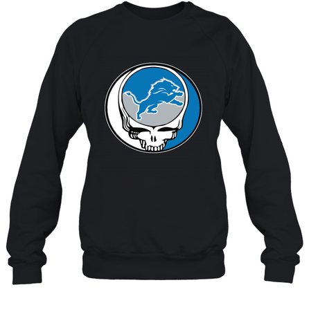 Detroit Lions Grateful Dead Steal Your Face NFL Football Adult Sweatshirt Adult Sweatshirt / Black / S Adult Sweatshirt - VeigarTee