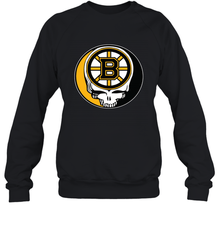 Boston Bruins Grateful Dead Steal Your Face Hockey NHL Adult Sweatshirt Adult Sweatshirt / Black / S Adult Sweatshirt - VeigarTee