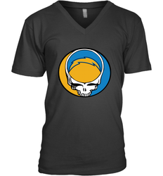 Los Angeles Chargers Grateful Dead Steal Your Face NFL Football Mens V-Neck T-Shirt