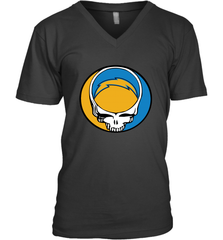 Los Angeles Chargers Grateful Dead Steal Your Face NFL Football Mens V-Neck T-Shirt Mens V-Neck T-Shirt - VeigarTee
